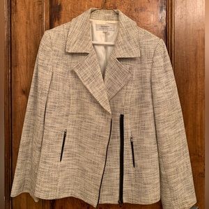 Tahari black and white jacket to pair with any black dress, skirt or pants.